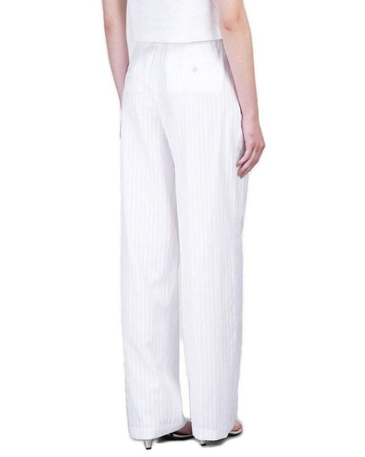Theory White Double Pleat Trousers