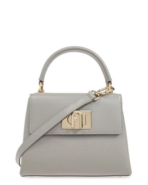 Furla Gray 1927 Twist-Lock Mini Tote Bag