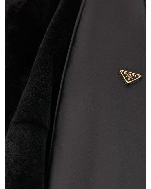 Prada Black Shearling Reversible Jacket