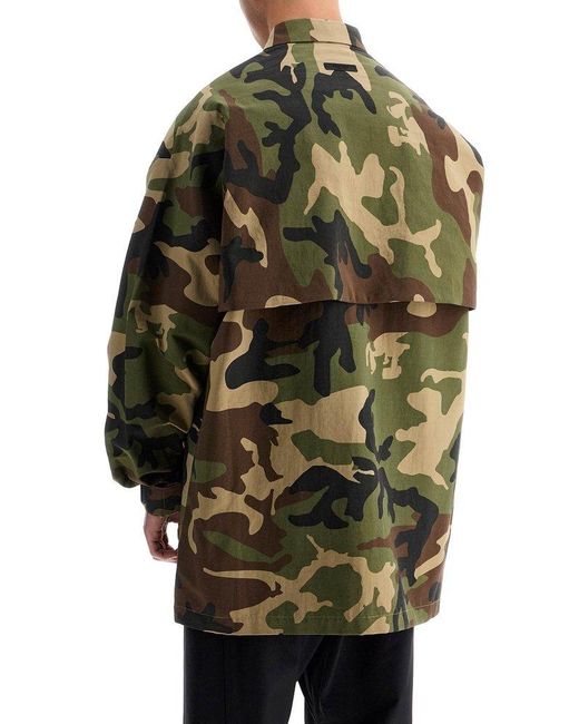 Fear Of God Green Nylon Camouflage Overshirt For for men