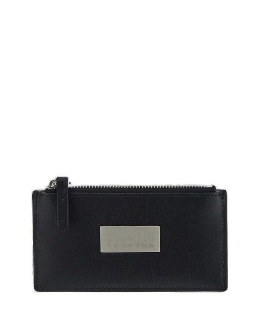 MM6 by Maison Martin Margiela Black Numbers-motif Leather Wallet
