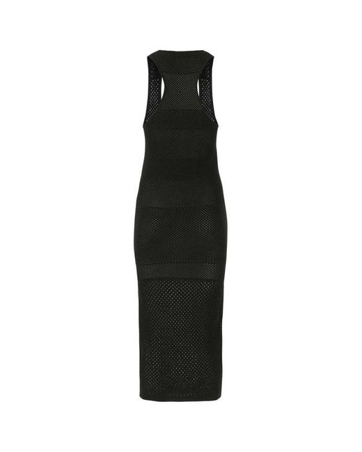 ANDREA ADAMO Sleeveless Meshed Dress in Black | Lyst