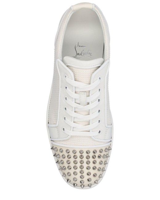 Christian Louboutin black Louis Junior Spikes Leather Sneakers, Harrods UK