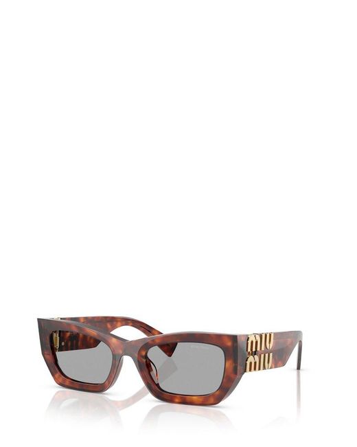 Miu Miu Gray Square-Frame Sunglasses