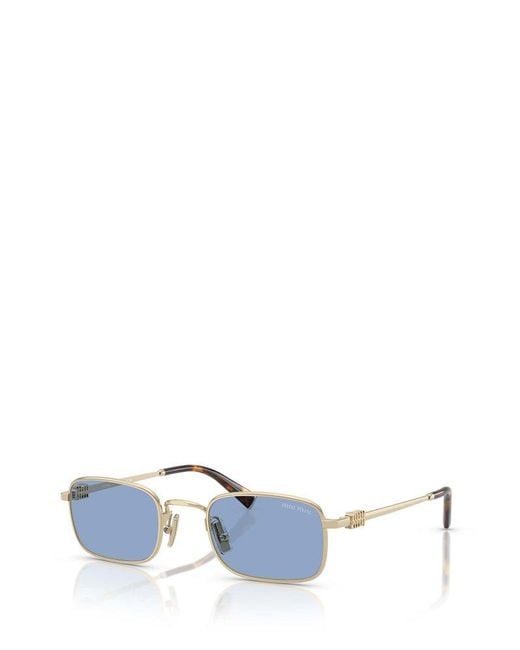 Miu Miu Blue Square-Frame Sunglasses