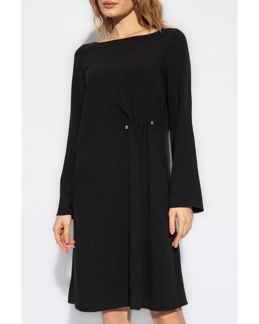 Emporio Armani Black Draped Dress,