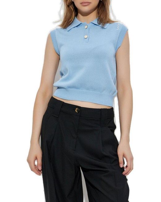 Marni Black Logo Embroidered Knitted Vest