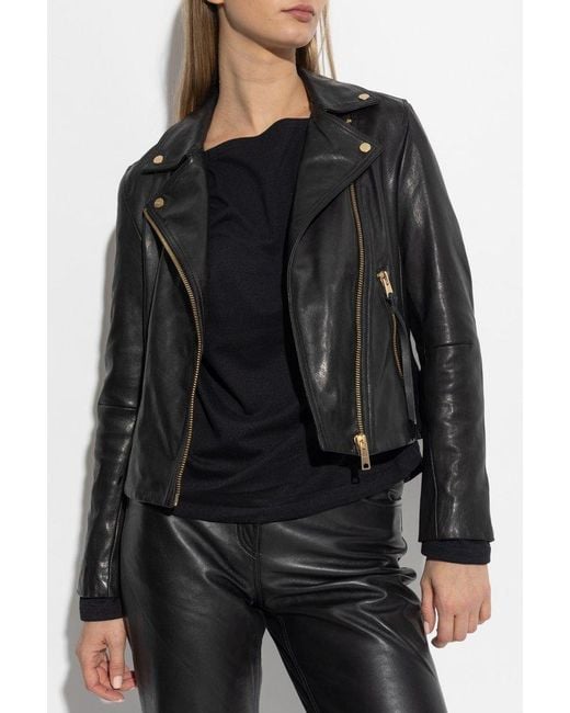 AllSaints Black Leather Jacket Dalby