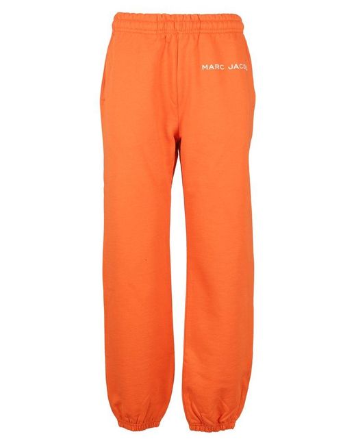 Marc Jacobs Orange Logo Embroidered Sweatpants