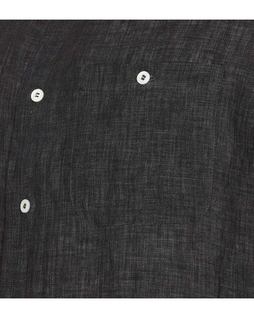Brunello Cucinelli Black Short-sleeved Button-up Shirt for men