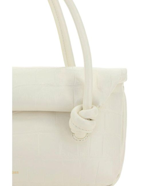 Jil Sander Natural Small Knot-detailed Embossed Shoulder Bag
