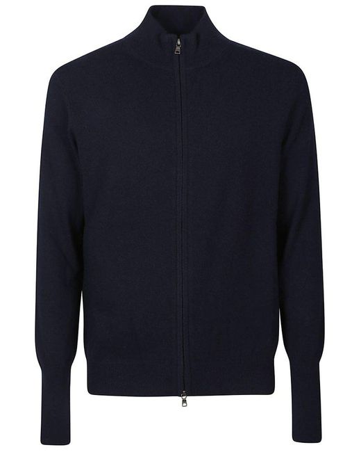 Ballantyne Blue Zip-Up Knit Cardigan for men