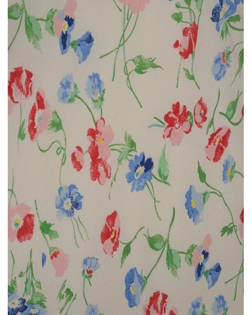 Polo Ralph Lauren Multicolor Floral-printed V-neck Ruffled Midi Dress