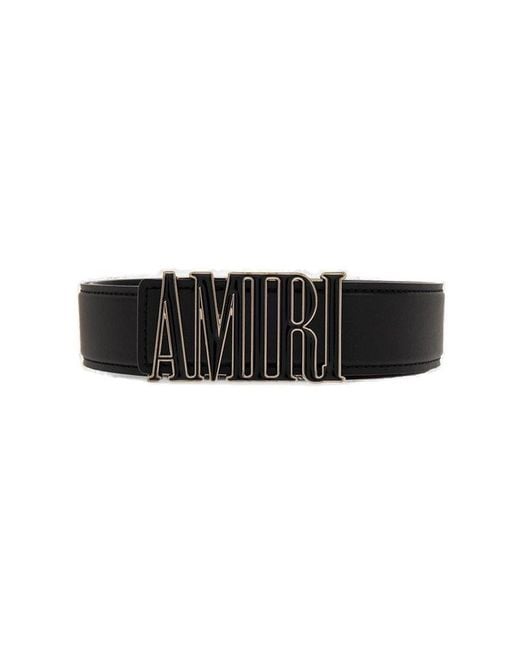 Amiri Black Logo-plaque Buckled Belt for men