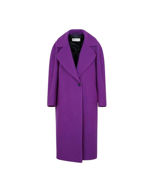 Dries Van Noten Purple Wool Coat
