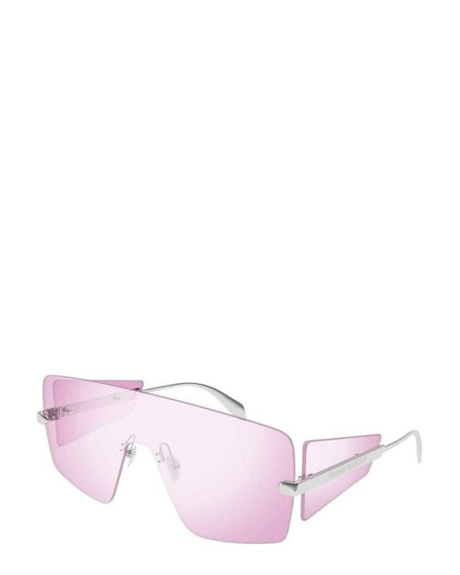 Alexander McQueen Pink Aviator Sunglasses for men