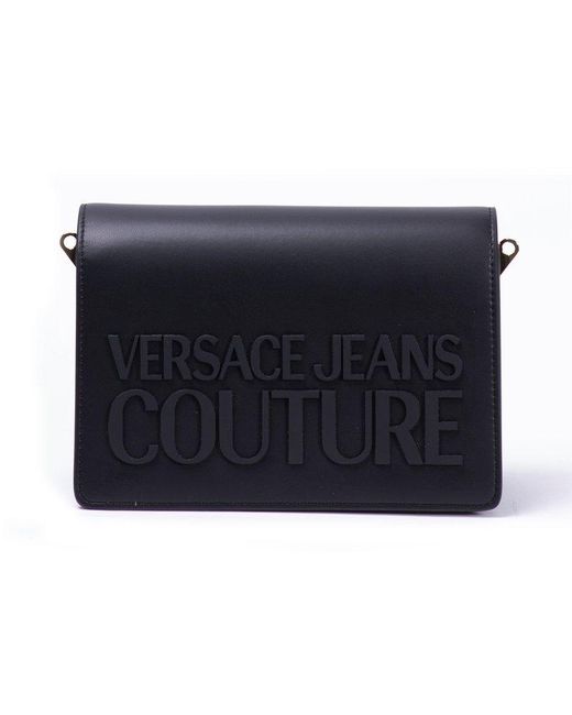 Versace Jeans Blue Logo-embossed Chain-linked Shoulder Bag