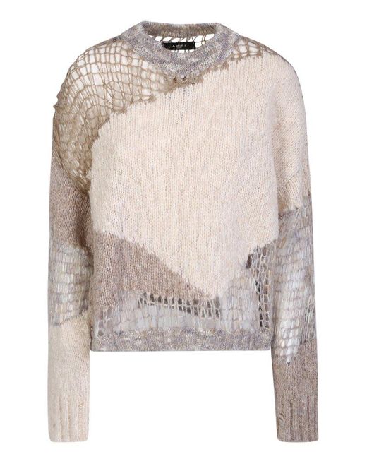 Amiri Synthetic Oversized Knitted Jumper in Beige (Natural) | Lyst