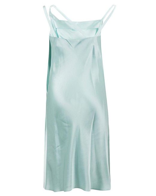 Helmut Lang Blue Double Strap Midi Dress