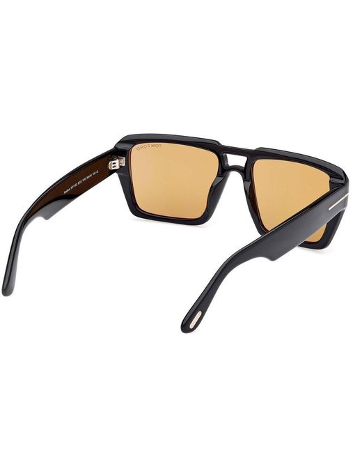 Tom Ford Brown Redford Square Frame Sunglasses