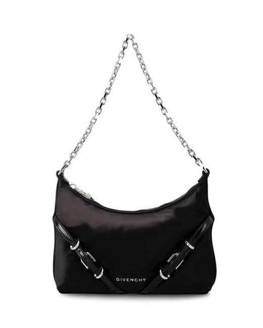 Givenchy Black Voyou Party Buckle Detailed Shoulder Bag