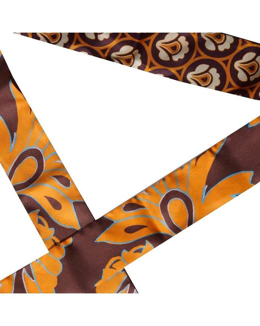 Etro Brown Paisley-printed Twill Scarf