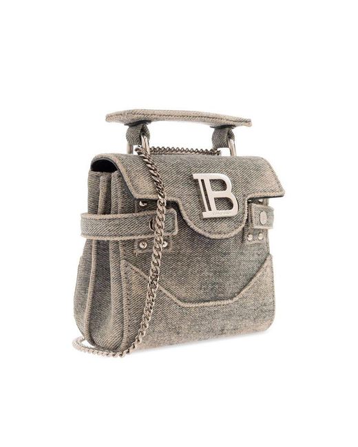 Balmain Gray 'b-buzz Mini' Shoulder Bag,