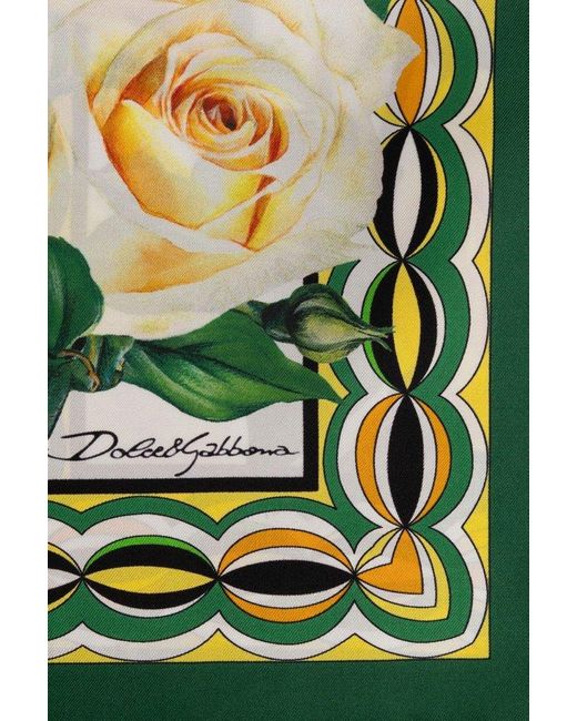 Dolce & Gabbana Green Silk Shawl,