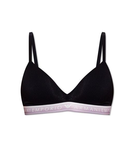 Emporio Armani Black Bra From The 'Sustainability' Collection