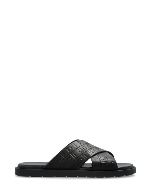 Ferragamo Black Monogram Sandals for men