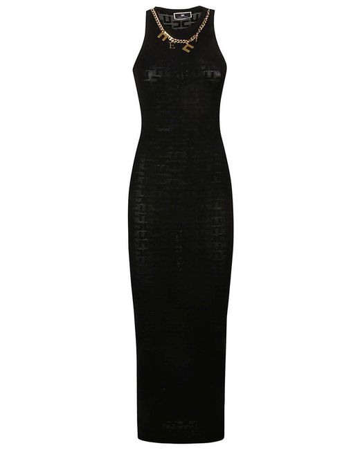 Elisabetta Franchi Black Long Dress