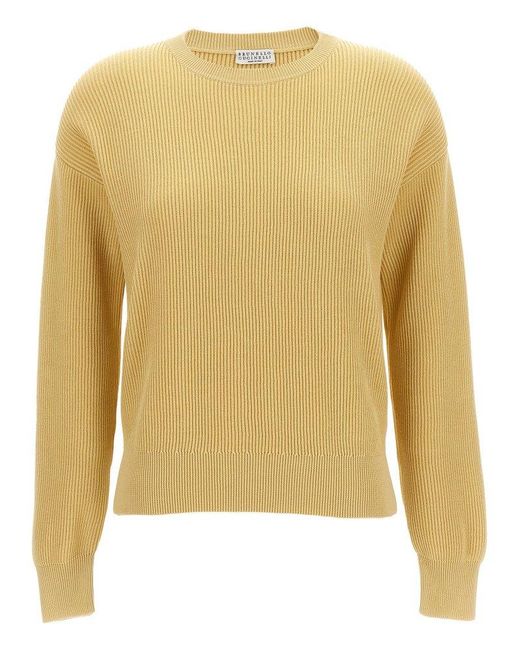 Brunello Cucinelli Yellow 'Monile' Sweater