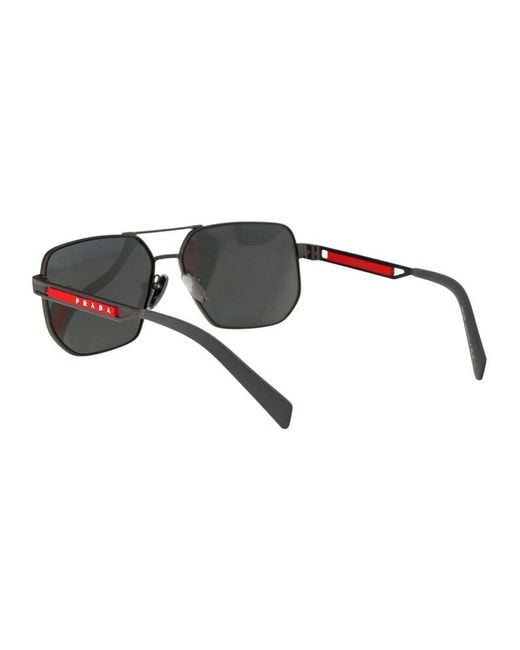 Prada Gray Aviator Sunglasses for men