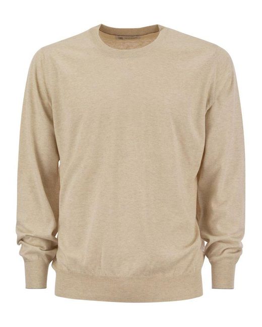Brunello Cucinelli Natural Lightweight Cotton Jersey for men