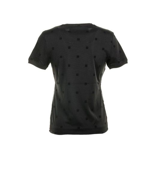 Givenchy Black All-over Logo Motif Patch Mesh Shirt
