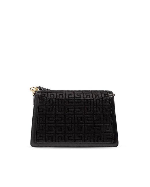 Givenchy Black Logo Plaque Foldover Medium Crossbody Bag
