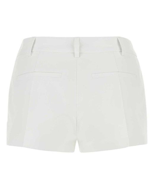 Valentino White Mid-rise Tailored Shorts