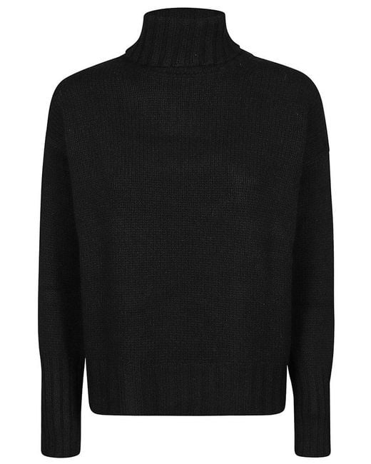 Aragona Black Turtleneck Sweater