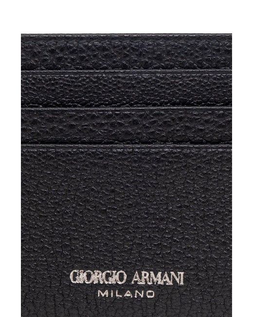 Giorgio Armani Black Logo Card Holder for men