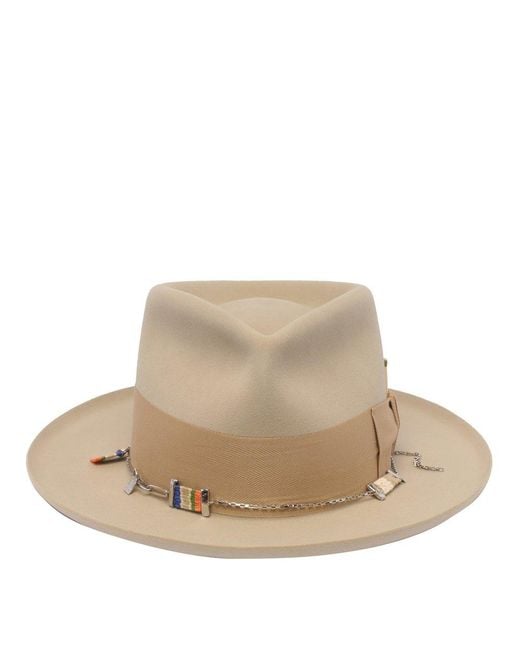 Nick Fouquet Natural St. Palais Chain-linked Panama Hat for men