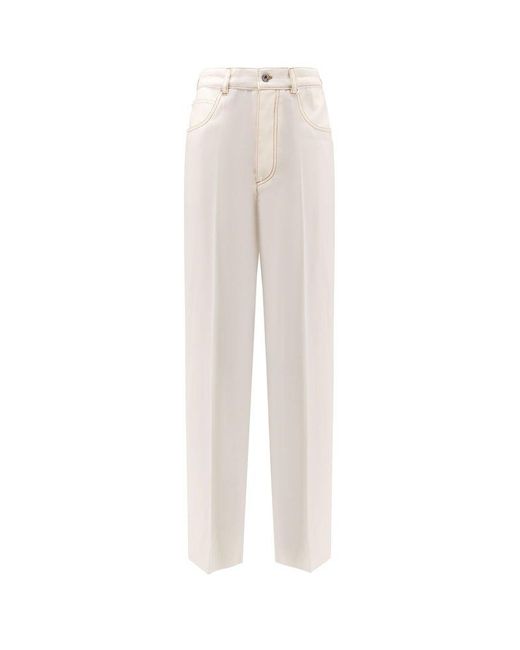 パンツ BOTTEGA VENETA White Wool Pant Bottega Veneta Wool Trousers in White | Lyst