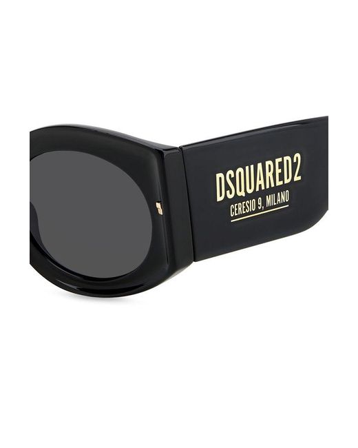 DSquared² Black Oval Frame Sunglasses for men