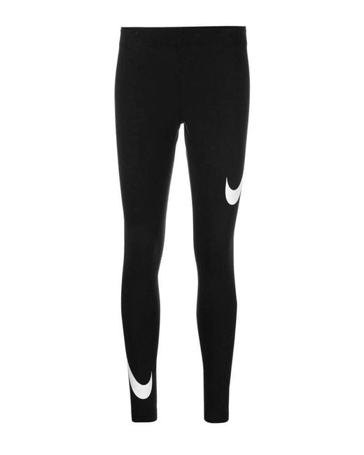 Nike Black Swoosh Logo Print Leggings