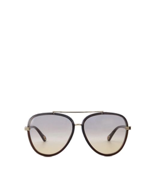 Chloé Gray Pilot Frame Sunglasses