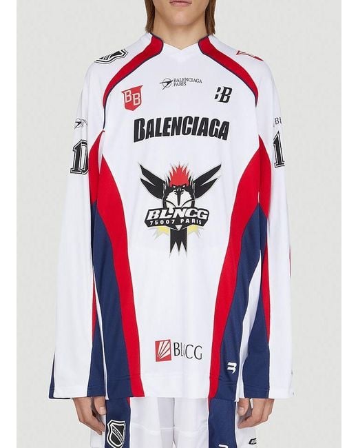 Balenciaga Red Hockey Long Sleeve T-shirt for men