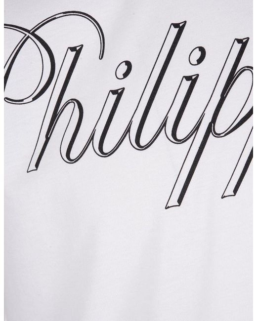 Philipp Plein White T-Shirt With Tm Print for men