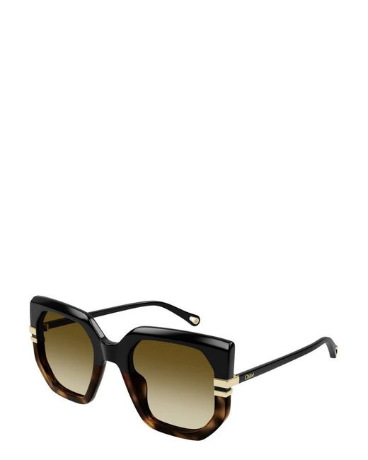 Chloé Black Oversized Square Frame Sunglasses