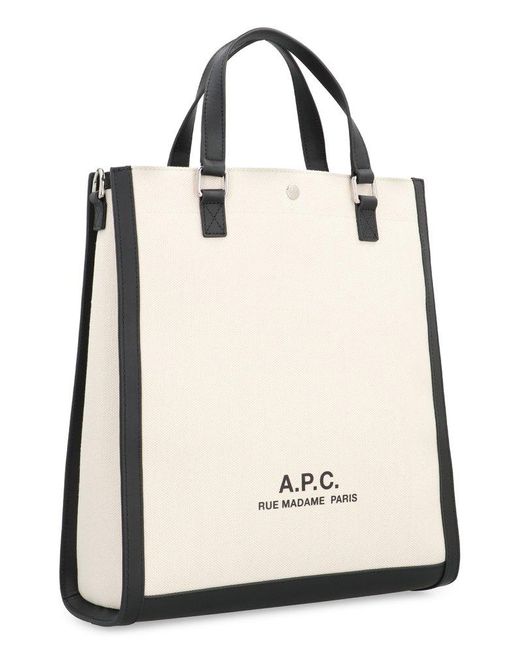 A.P.C. Natural Camille 2.0 Canvas Tote Bag for men