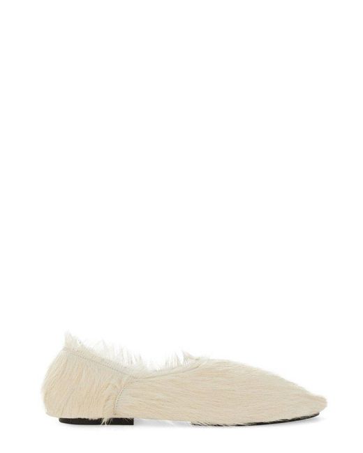 Jil Sander White Slip-On Ballerina Flats