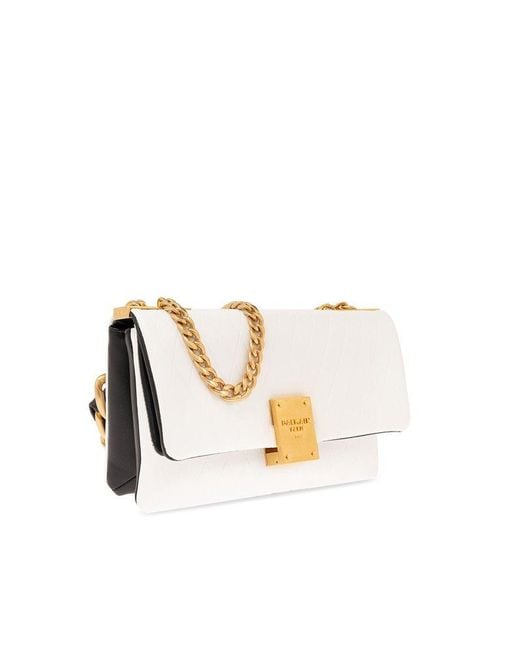 Balmain White Quilted Shoulder Bag '1945 Small'
